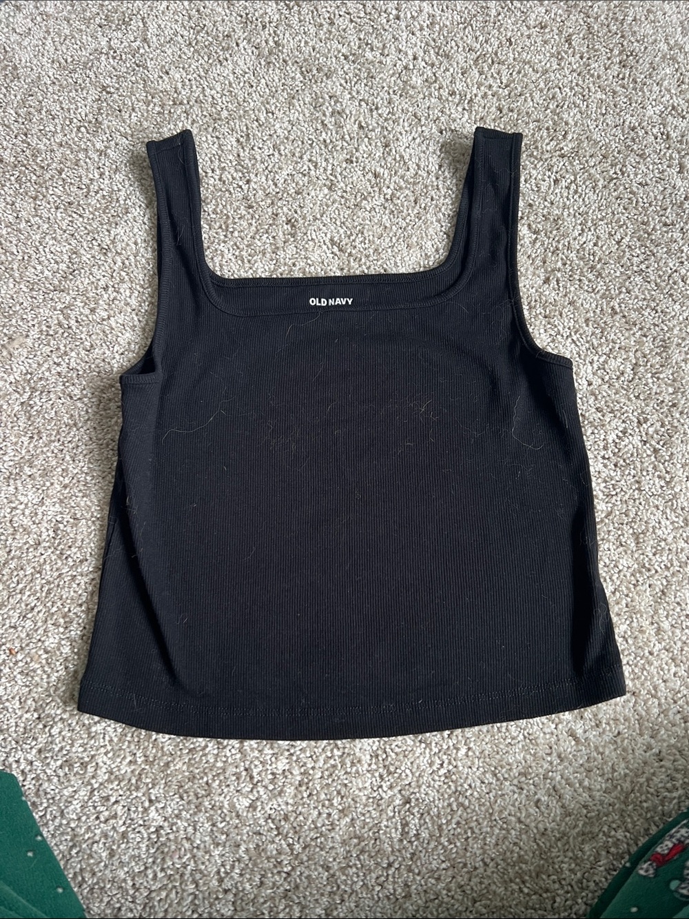 Old Navy Black Ribbed Square Neck Tank